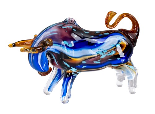 Glasfigur stier 22x13cm - stier, design