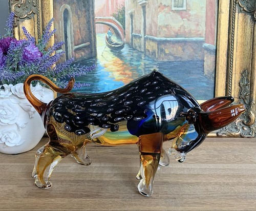 Stier skulptur glas - glas, figur