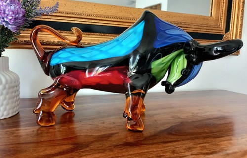Stier skulptur glas figur - skulptur,