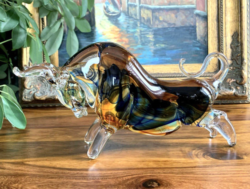 Stier skulptur glas - stier, figur