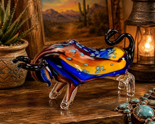 Glasfigur eines stiers - glasfigur,