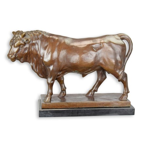 Bronzefigur stier länge 48 - bronzefigur,