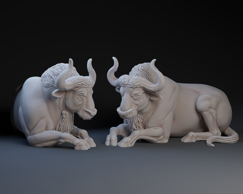 Figur ruhend stier - ruhend,