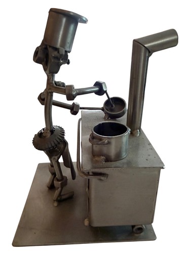 Metallskulptur koch herd - am,