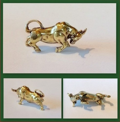 Messing figur stier - messing,