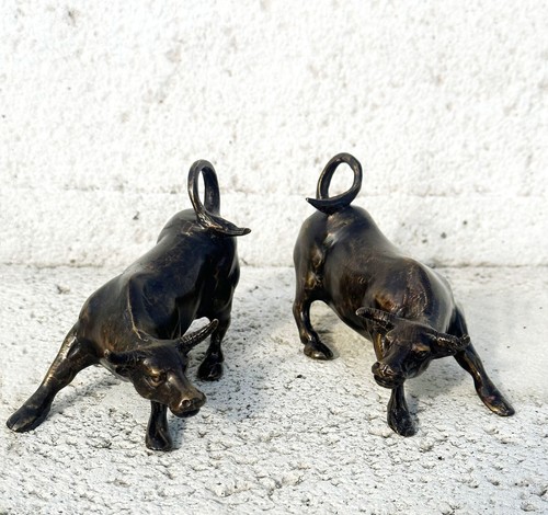 Bronzefigur 2er set stier - bronzefigur, 12cm