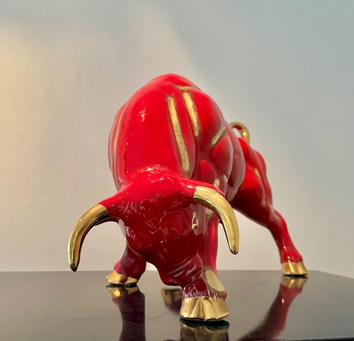 Vintage keramikfigur roter - keramikfigur,