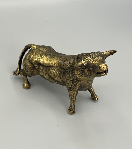 Vintage messing figur stier - messing,