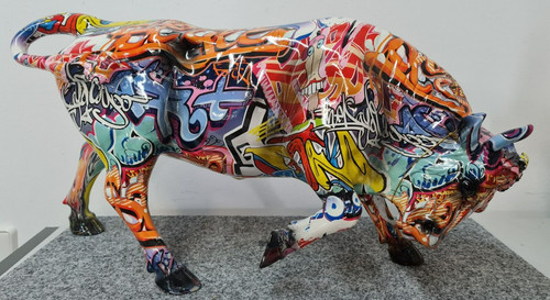 Dekofigur stier street art - dekofigur,