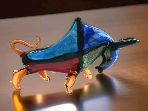 Stier skulptur glas figur - skulptur,