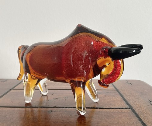 Glasfigur stier bulle - glasfigur,