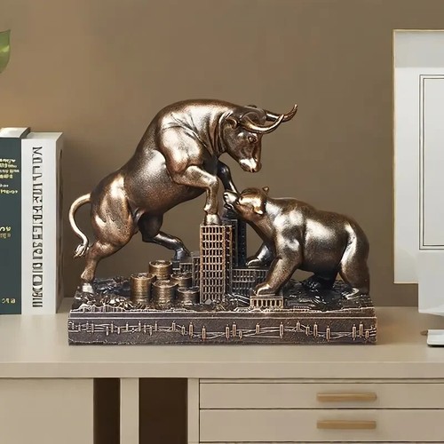 Stier und bär skulptur - und,