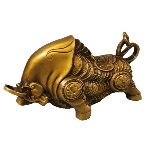 Stierfigur bronzefarben - stierfigur,
